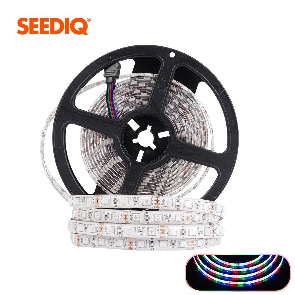 5 метровая Светодиодная лента RGB светильник AC/DC 12v Водонепроницаемый 5050 2835 SMD 60