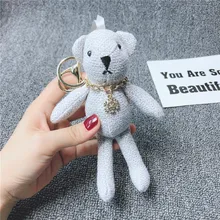 Креативный Рождественский элемент маленькие подарки брелок милая кукла Лен медведь брелок Снежинка Сумочка Подвеска