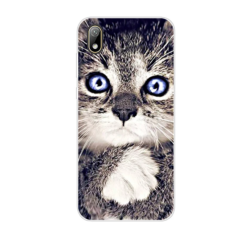 For Huawei y5 Case bumper Silicone TPU back Cover Soft Phone case For Huawei Y5 coque bumper 5.71 inch Cat flower