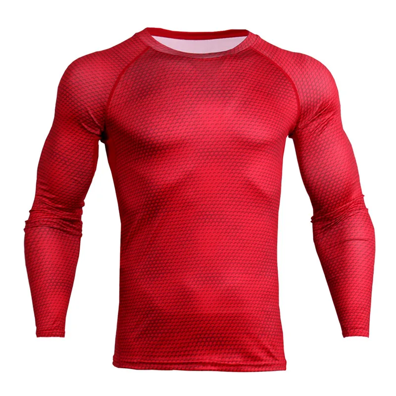 Мужские спортивные компрессионные футболки для бега, фитнеса, пробежек, тренировок, Мужская футболка для кроссфита, тренировки ММА, облегающие футболки, топы, спортивная одежда