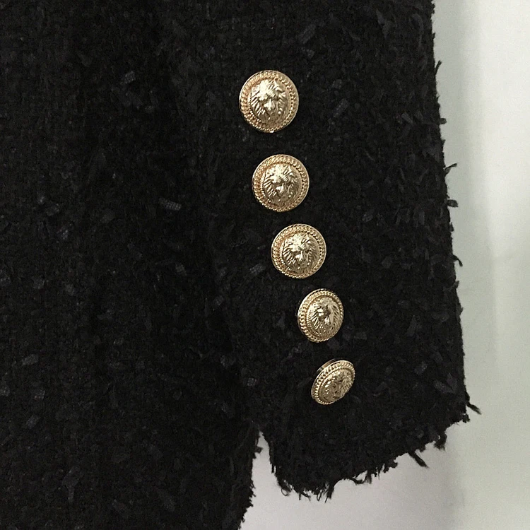 Блейзер feminino новейший подиумный дизайнерский Блейзер Женский металлический шаль на пуговицах воротник шерсть твидовый Блейзер Пальто для женщин