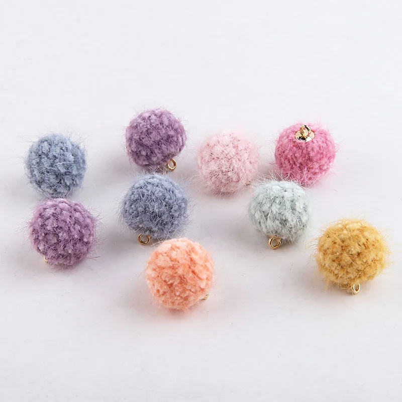 Стиль 60 шт./лот 16 мм цвет геометрические круглые формы hairball бусины diy ювелирные изделия серьги/аксессуары для одежды
