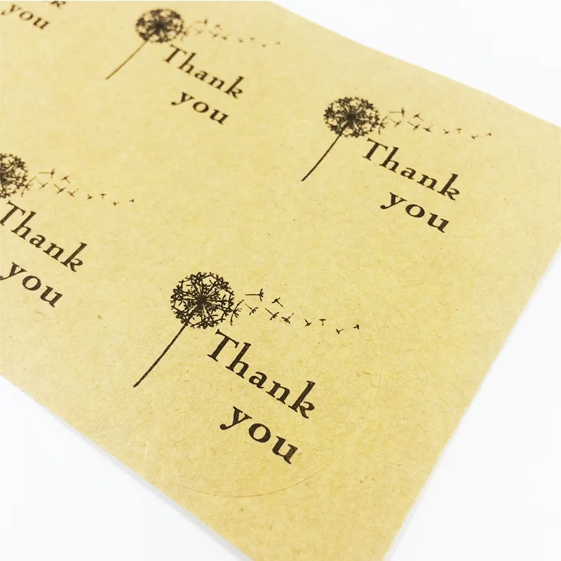 1000 Pcs/lot Cute Thank You Sticker Dandelion Seal Sticker High Quality Handmade Gift Label Sticker