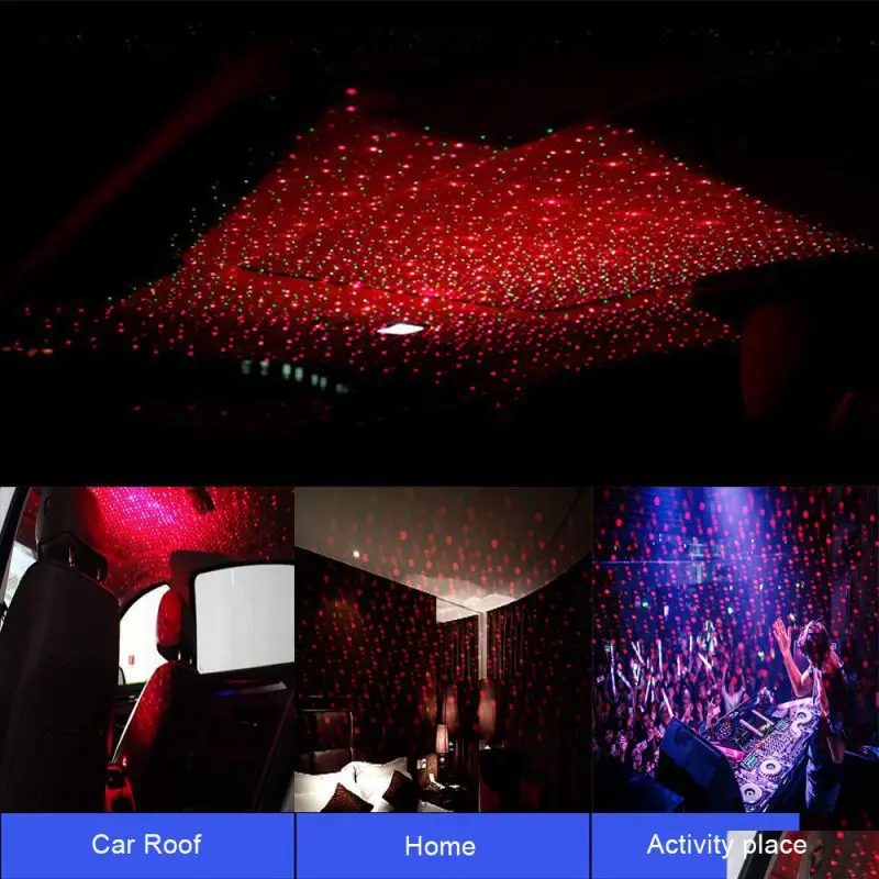 1PCS Car Roof Lamp Romantic USB Night Light Atmosphere Lamp Home Ceiling Five Colors Decorative Lig - 4000337212180
