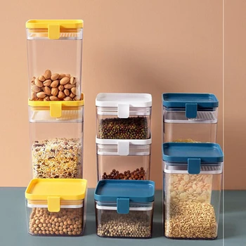 

Food Storage Container Plastic Transparent Grain Sealed Tank Storage Box Kitchen Miscellaneous Food Refrigerator Storage Tank