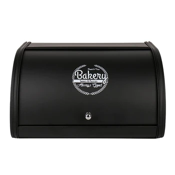 

Hot Sale Roll Top Metal Flip-Baked Bread Box Dust-Proof Storage Box Bread Bin Kitchen Food Holder