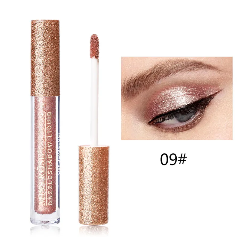 09 sunset bay Miss Rose 12 цветов блестящие жидкие тени для век мерцающие тени для век Гель-крем ослепляющий Блестящий металлический косметический водостойкий макияж глаз - Цвет: 09 sunset bay