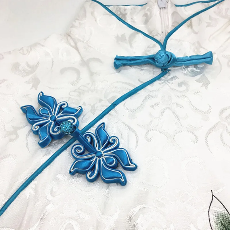 1 пара ручная работа вышивка бисером Бабочка китайский узел пуговицы cheongsam Tang