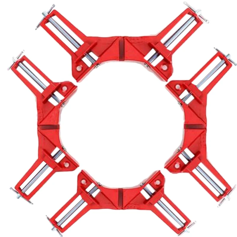 

4 Pcs Rugged 90 Degree Right Angle Clamp Diy Corner Clamps Quick Fixed Fishtank Glass Wood Picture Frame Woodwork Right Angle