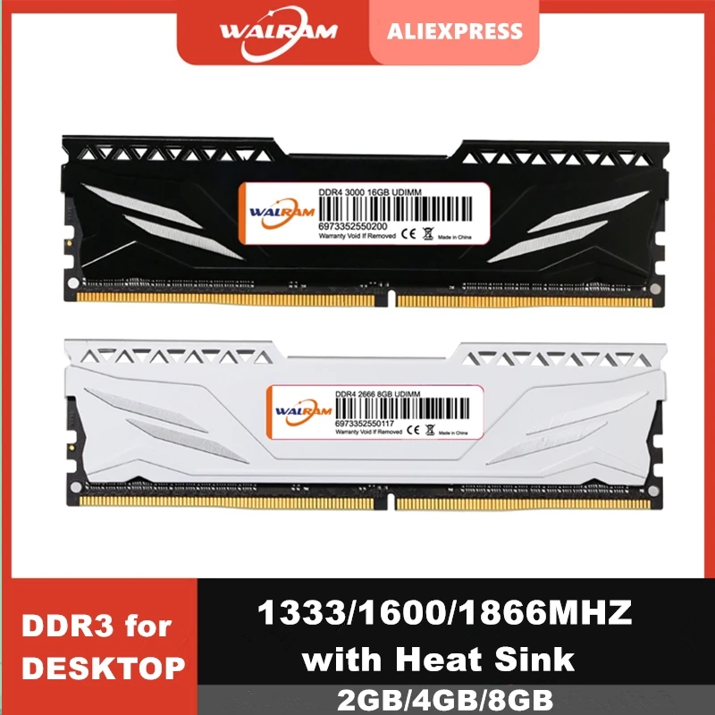 Memória de mesa 1866 pinos dimm 1600 v memoria ddr3 ram módulo de memória com dissipador de calor memória de ram ddr3 de walram 4gb 8gb 1333mhz 240 mhz 1.5 mhz
