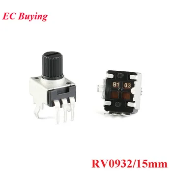 

10pcs RV0932 Potentiometer Adjustable Handle 15MM Round Shaft Potentiometer 1K/102 5K/502 10K/103 50K/503 100K/104 WH09 0932