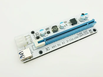

6PCS New White 007c Riser USB 3.0 PCI-E 1X 4X 8X 16X Riser Card Extender With SATA Power Cable For Bitcoin Miner Antminer Mining