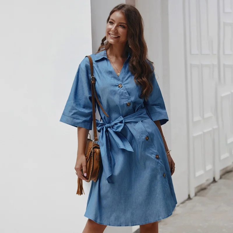 Belle Poque женское платье-свитер на пуговицах осеннее платье Vestidos однотонные элегантные платья с длинным рукавом Свободные офисные платья