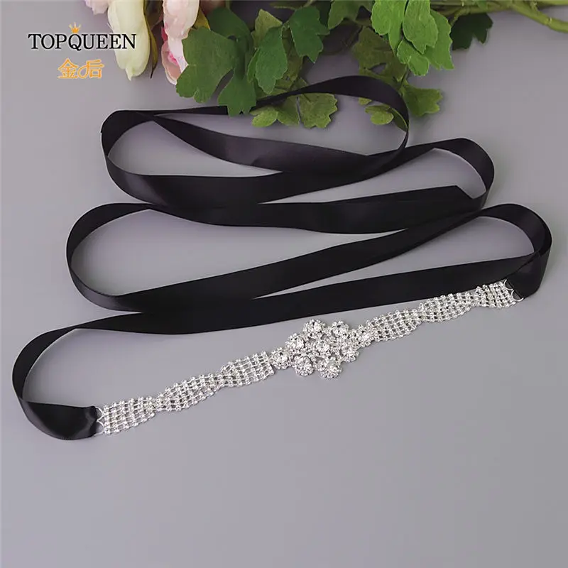 FTOPQUEEN S98, модные свадебные ремни, женские Стразы, пояс для свадебного платья, женский ремень, вечерние, свадебные аксессуары, ремень - Цвет: black