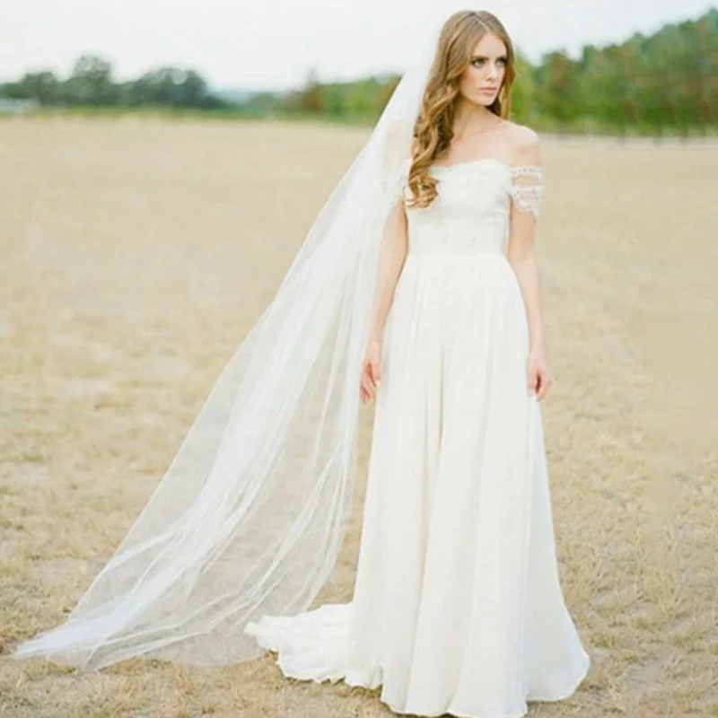 Cheap Waltz Veil Cut Edge White Long Bridal Veils One Layer Wedding Veils with Comb Vintage Bridal Wedding Party Veils Cheap Waltz Veil Cut Edge White Long Bridal Veils One Layer Wedding Veils with Comb Vintage Bridal Wedding Party Veils