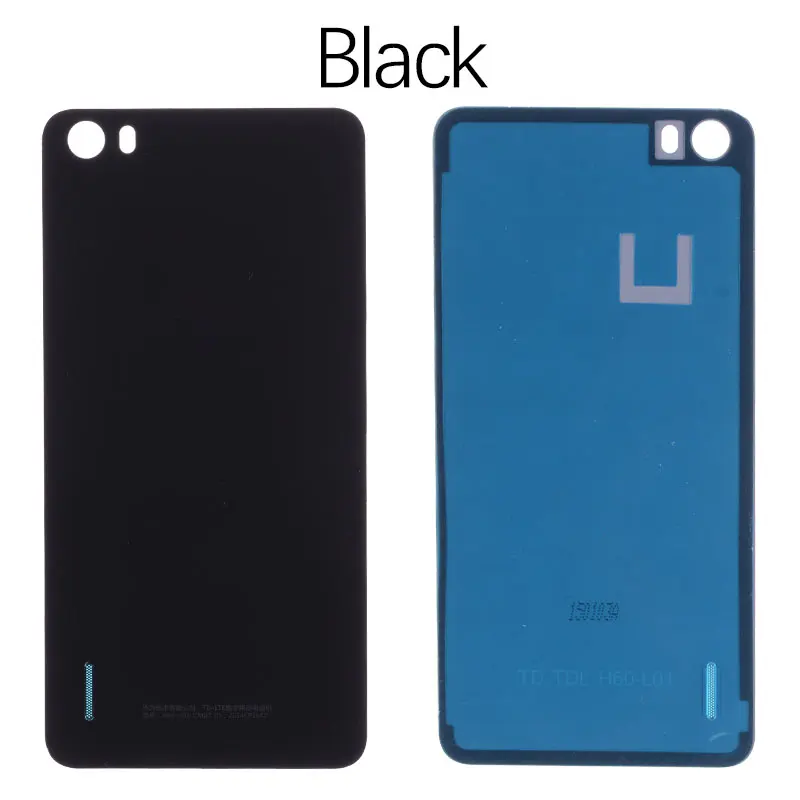 Оригинальная задняя крышка Корпус для HUAWEI Honor 6 задняя крышка Батарея двери H60-L02 H60-L12 H60-L04 с клейкие запчасти - Цвет: Black