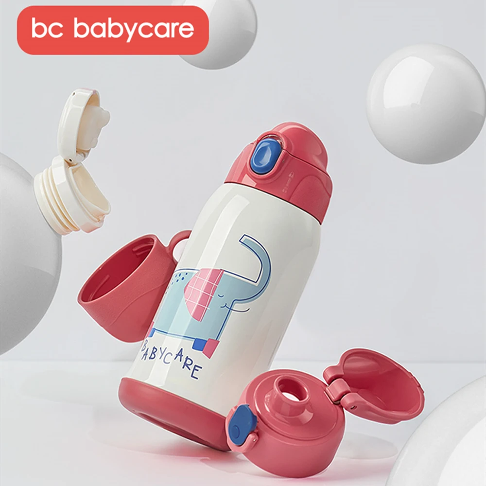 

BC Babycare 600ML 3 in 1 Baby Vacuum Sippy Cup Portable Pressing Straw Water Bottle Leak-proof Insulated Stainless Thermos Cup