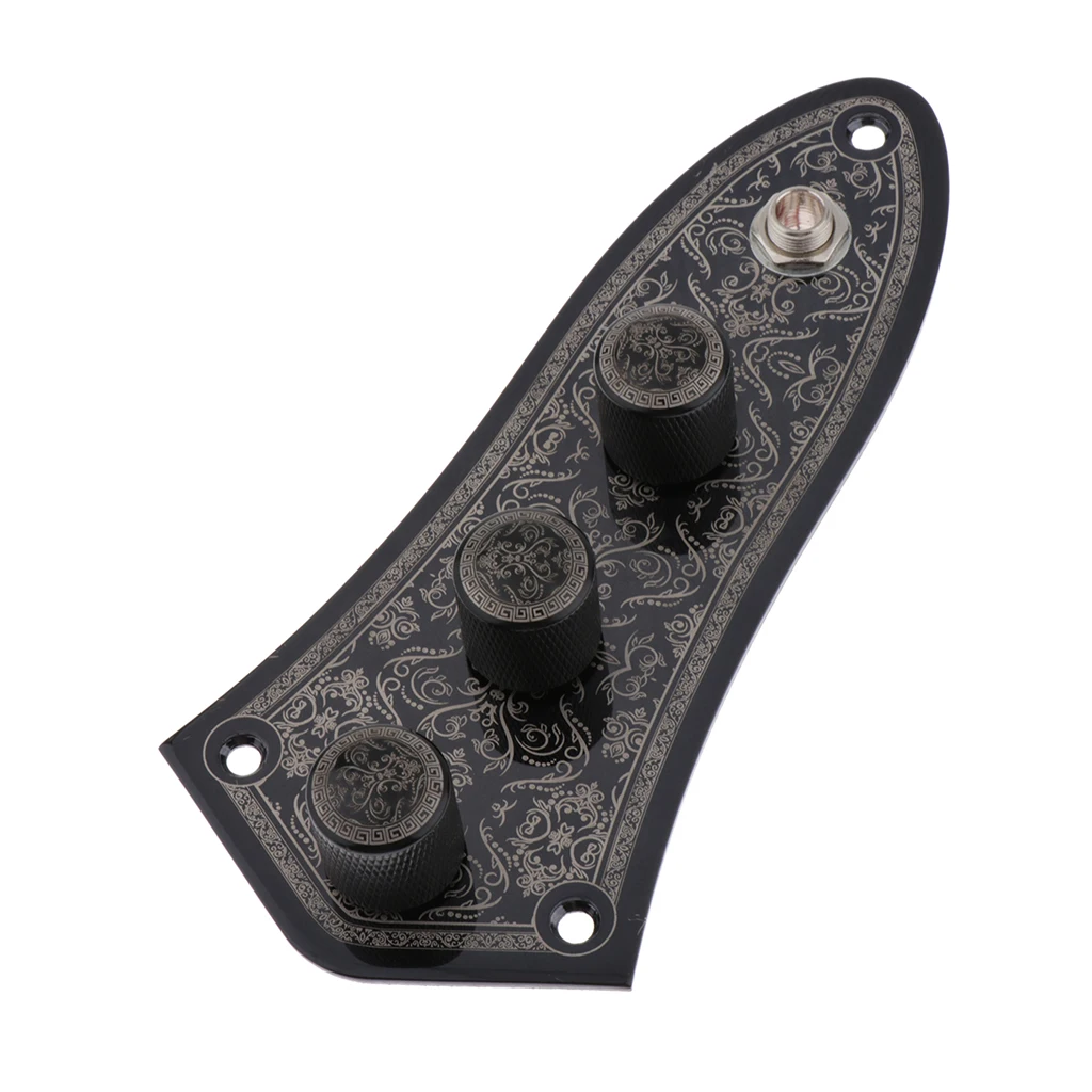 Premium Iron Bass Circuit Switch Control Plate With Classical Decorative Pattern Stringed Instruments for Jazz Bass