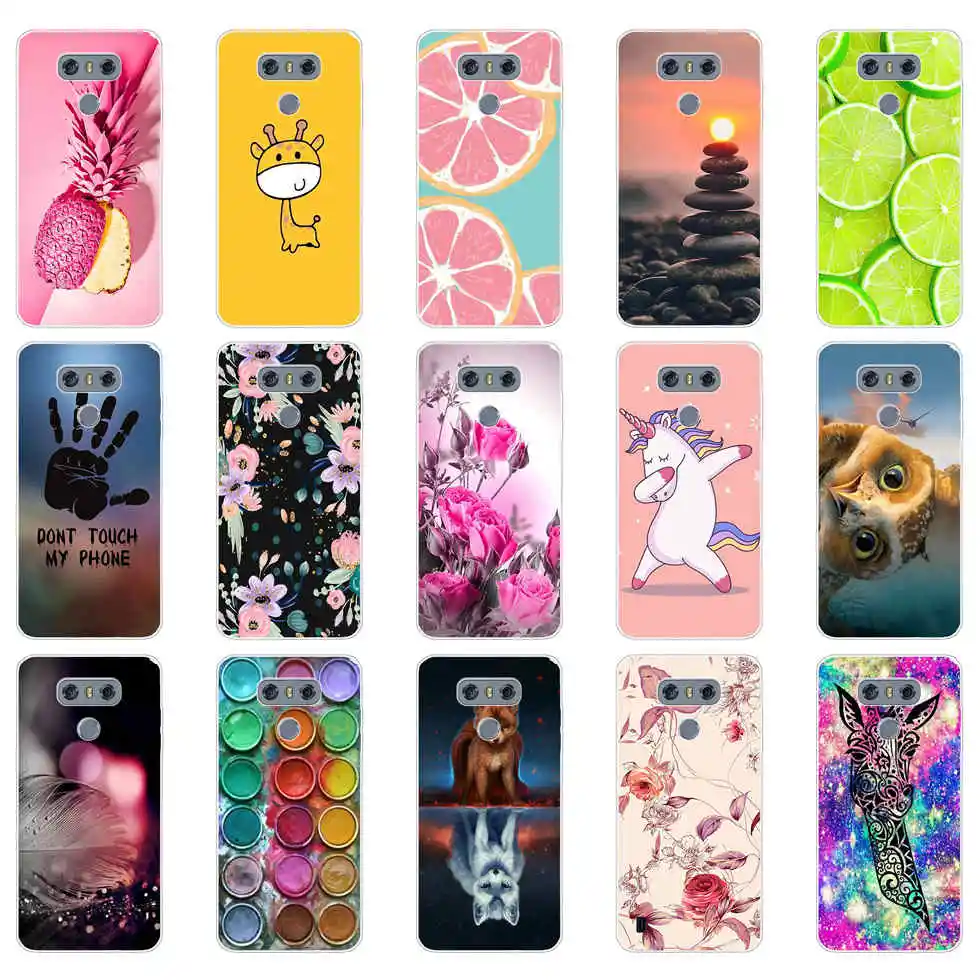 Custodia Per Lg G6 Morbido Silicone Tpu Simpatico Cartone Animato Cover Posteriore Paraurti Per Lg G6 G600 H870 H871 H872 H873 Custodia