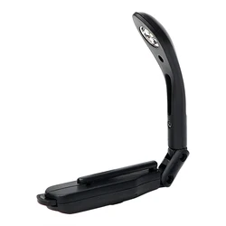 Compact Clip-On LED Book Light with Adjustable Flex Neck and Built-In Battery (Black)