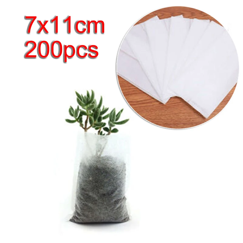

200PCS Biodegradable Non-woven Nursery Bags Plant Grow Seedling Pots Accessories