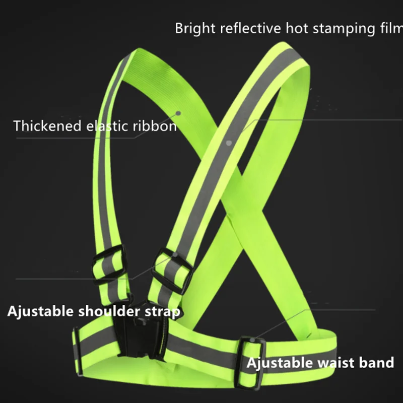 Reflective Straps Traffic Night Work Security Running Cycling Reflective Vest Breathable Adjustable Motocycle Protection Jacket