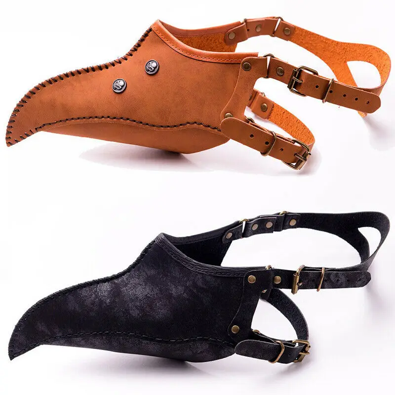 

Black Leather Long Nose Bird Half Mask Cosplay Steampunk Halloween Costume Props