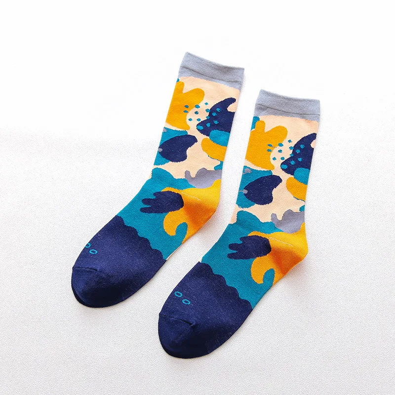 Новинка носки мужские новые повседневные мужские носки дышащие повседневные носки с героями мультфильмов забавные носки для влюбленных из чесаного хлопка модные счастливые носки для женщин - Цвет: Tropical Fish