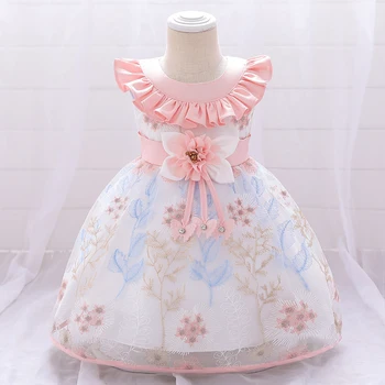 

2020 Newborn Flower 1st Birthday Dress For Baby Girl Clothes Baptism Princess Tutu Dress Party And Wedding Dresses 12 24 Months