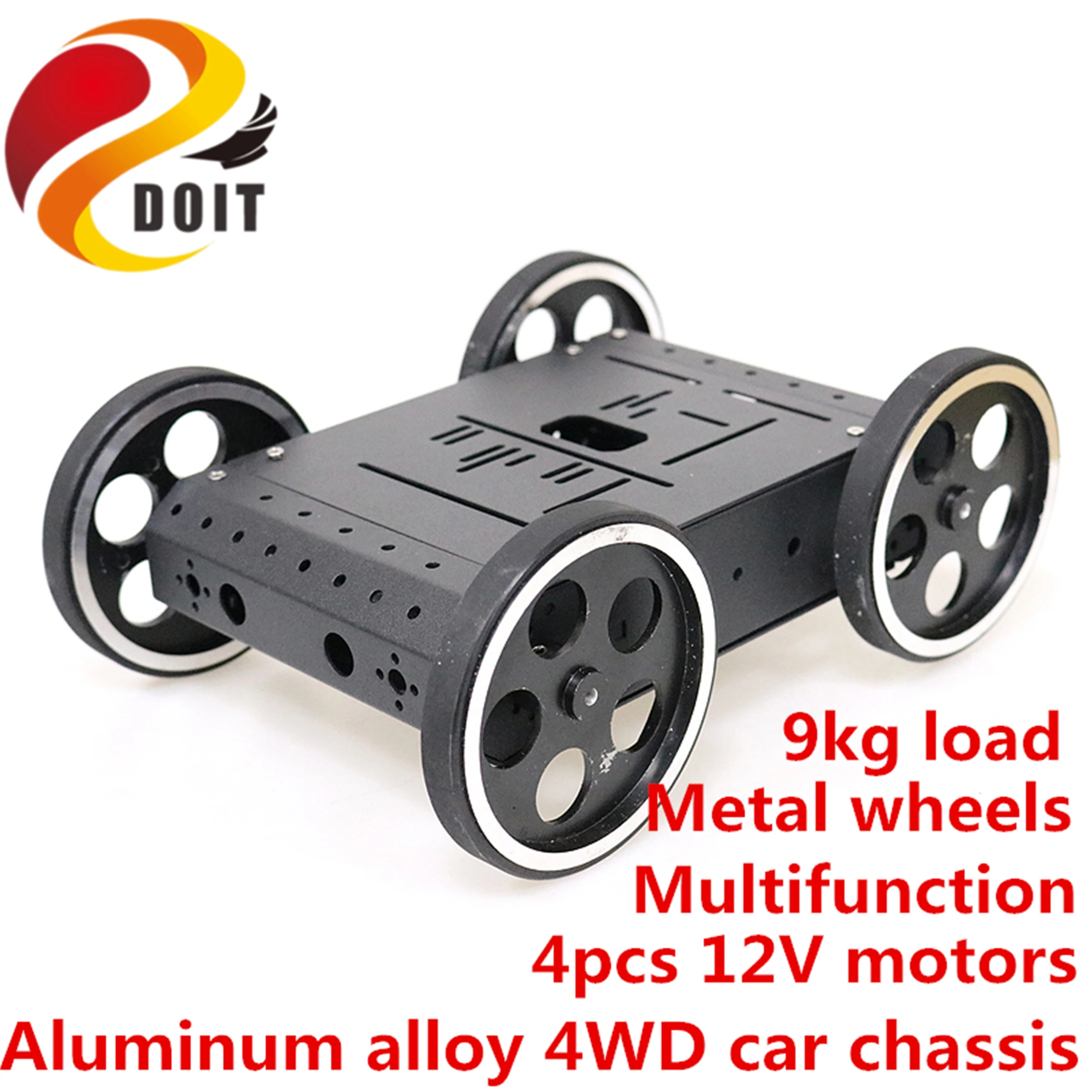 SZDOIT 9KG Load C3 4WD Aluminum Alloy Smart Robot Car Chassis Kit with 12V motors Metal Wheels DIY for Arduino | Игрушки и хобби