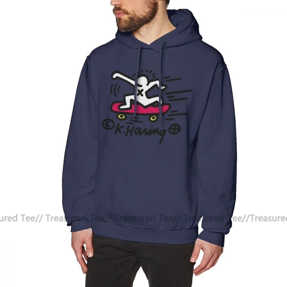 Keith Haring худи KEITH HARING SKATE POP ART толстовки мужской длинный пуловер худи хлопок большая уличная одежда Осенние Синие толстовки - Цвет: Navy Blue