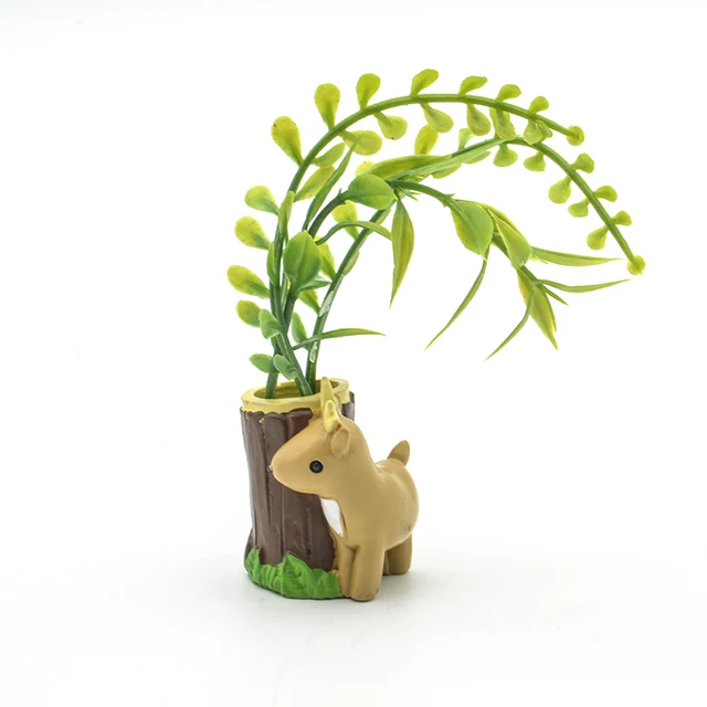 genuine capsule toys cute kawaii animal bear squirrel rat bunny tree stump mini Pen holder Storage tube gashapon office ornament 4