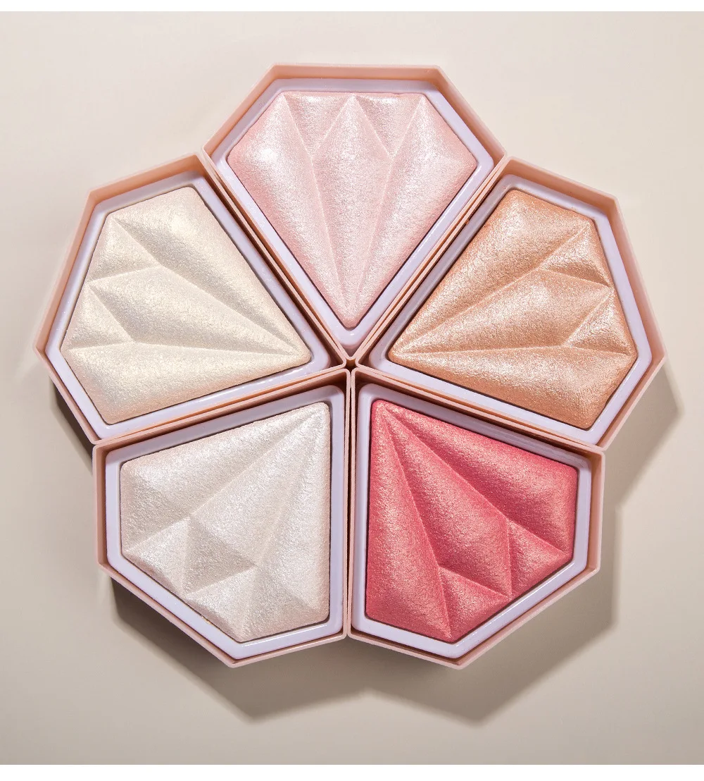 

Diamond High Gloss Powder Highlighter Skin Color Repair Dazzling Pink Nose Shadow Modification Stereo Makeup Brightening Powder