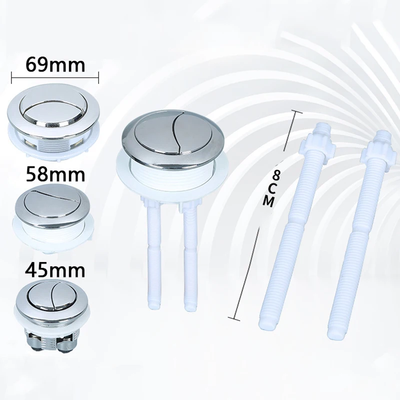 Universal Dual Flush Toilet Water Tank Button Round Shape Toilet Push Dual Flush Buttons Bathroom Push Switch 58/48/38mm