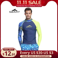 Sbart-traje de baño de manga larga para hombre, ropa de baño para surfear y bucear, Floatsuit, Tops, protección UV para nadar, previene medusas