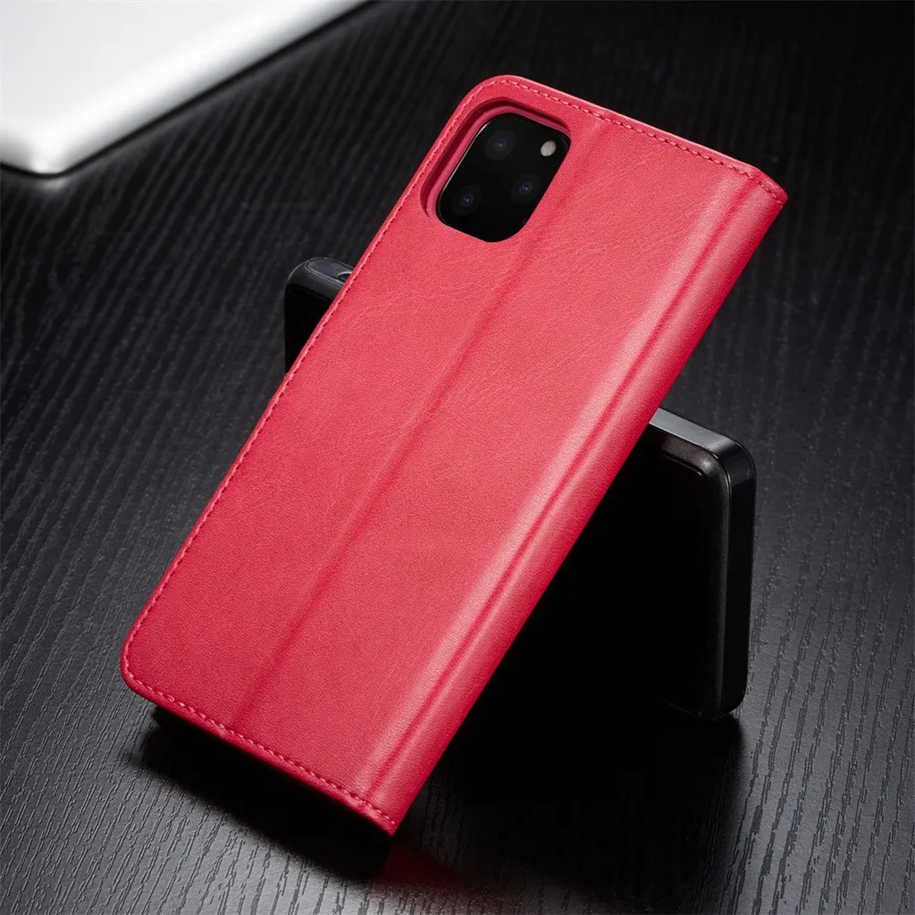 Wallet Case Leather Magnet Flip Cover Case With Card Slot Stand Leather phone Case For iPhone 11 Pro Anti-scratch Phone Case