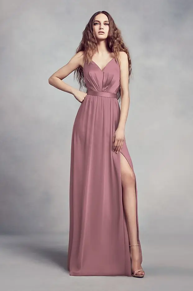 

tailor shop custom made Charmeuse Chiffon Bridesmaid Dress quartz color bridesmaid dress chianti formal plus size sterling color