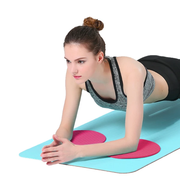 

2PCS Portable Small Round Knee Pad Yoga Mats Gym Disc Protective Cushion Non Slip TPE Mat Exercise Tool Fitness Sprot Pad Plank