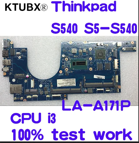 VIUS6 LA-A171P материнская плата для lenovo Thinkpad S540 S5-S540 материнская плата для ноутбука Процессор i3 4010U GPU HM8670M 2G DDR3 тестовая работа