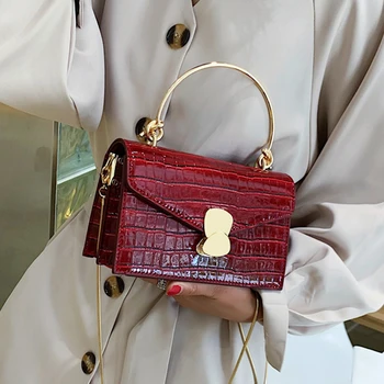 

Shoulder-Bag Crossbody-Handbags Stone Pattern PU Leather Crossbody Bags for Women Casual Metal Handle Lady Travel Fashion Bag