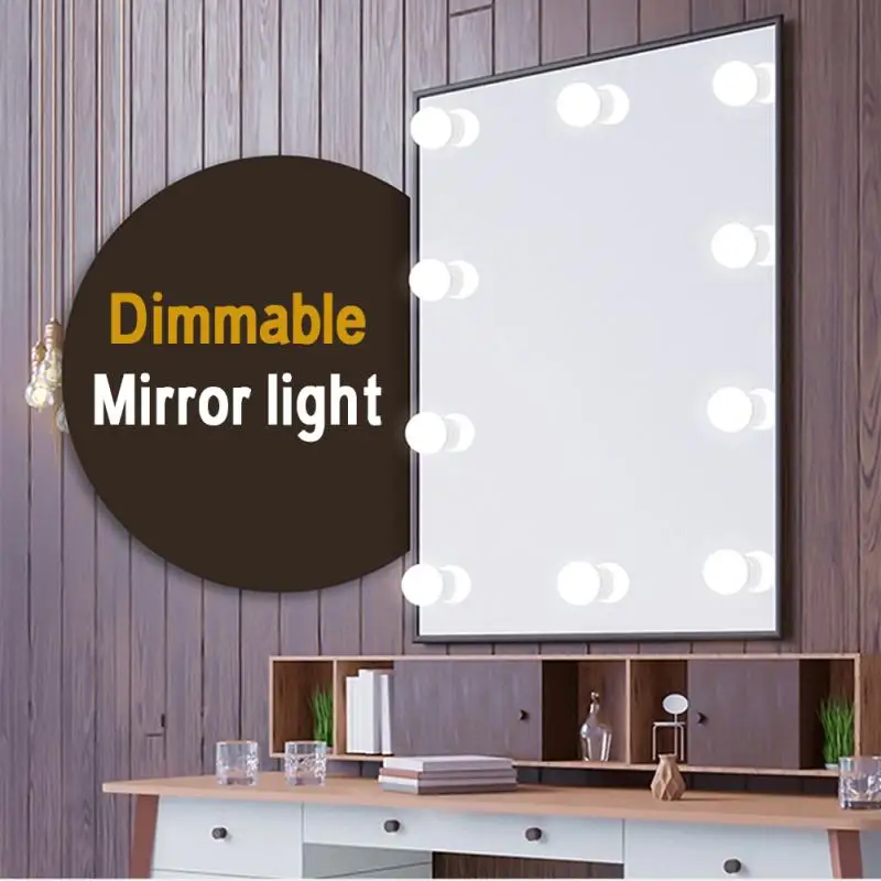 5 в зеркало для макияжа с подсветкой Лампы Затемнения настенный светильник лампы Набор струн DIY туалетный столик с зеркалом декоративный туалетный светодиодный мини-лампочки