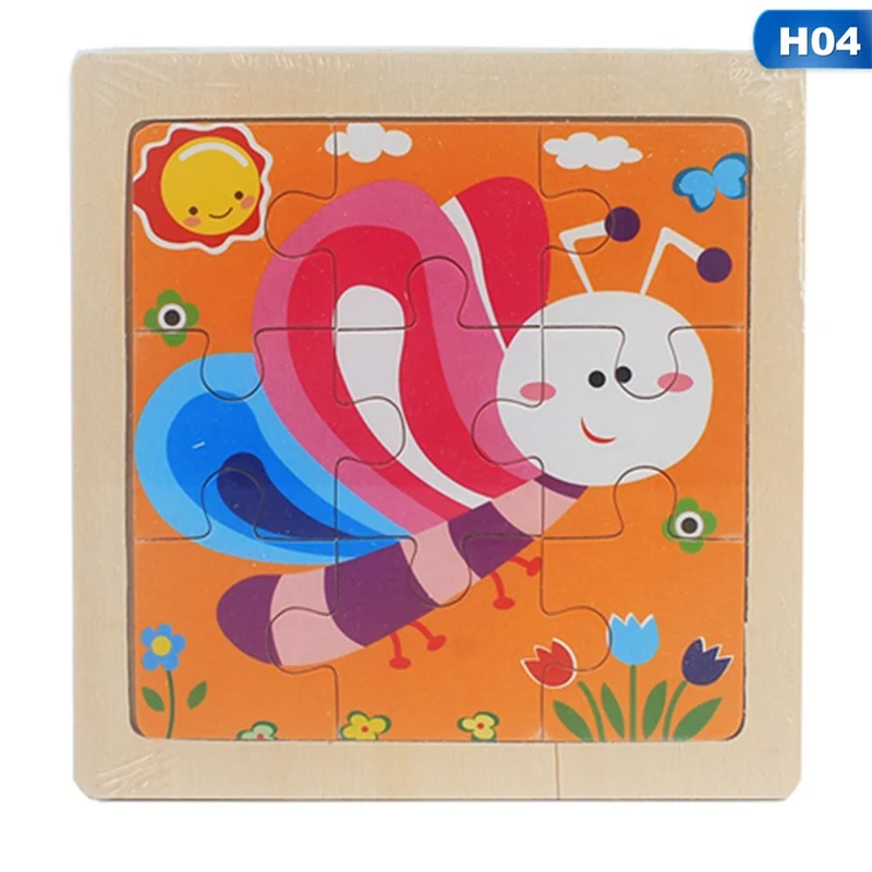 Kids Toy Wood Puzzle Small Size Wooden 3D Jigsaw For Children Baby Cartoon Animal/Traffic Puzzles Educational | Игрушки и хобби