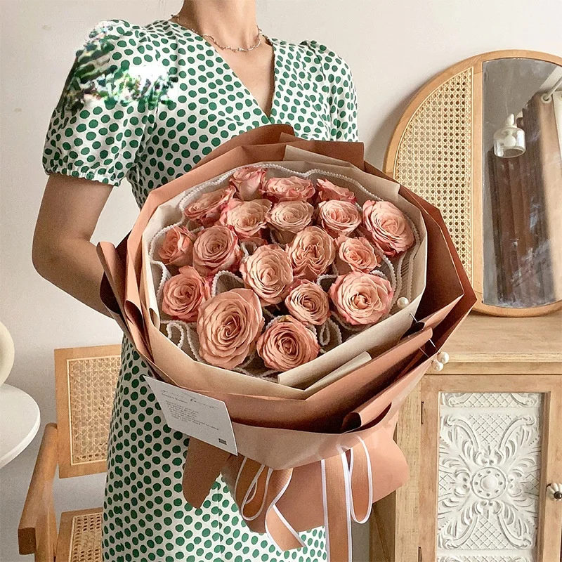 Wholesale Bag flower single-sided flower wrapping paper bouquet handmade  DIY materials full rose shop florist From m.