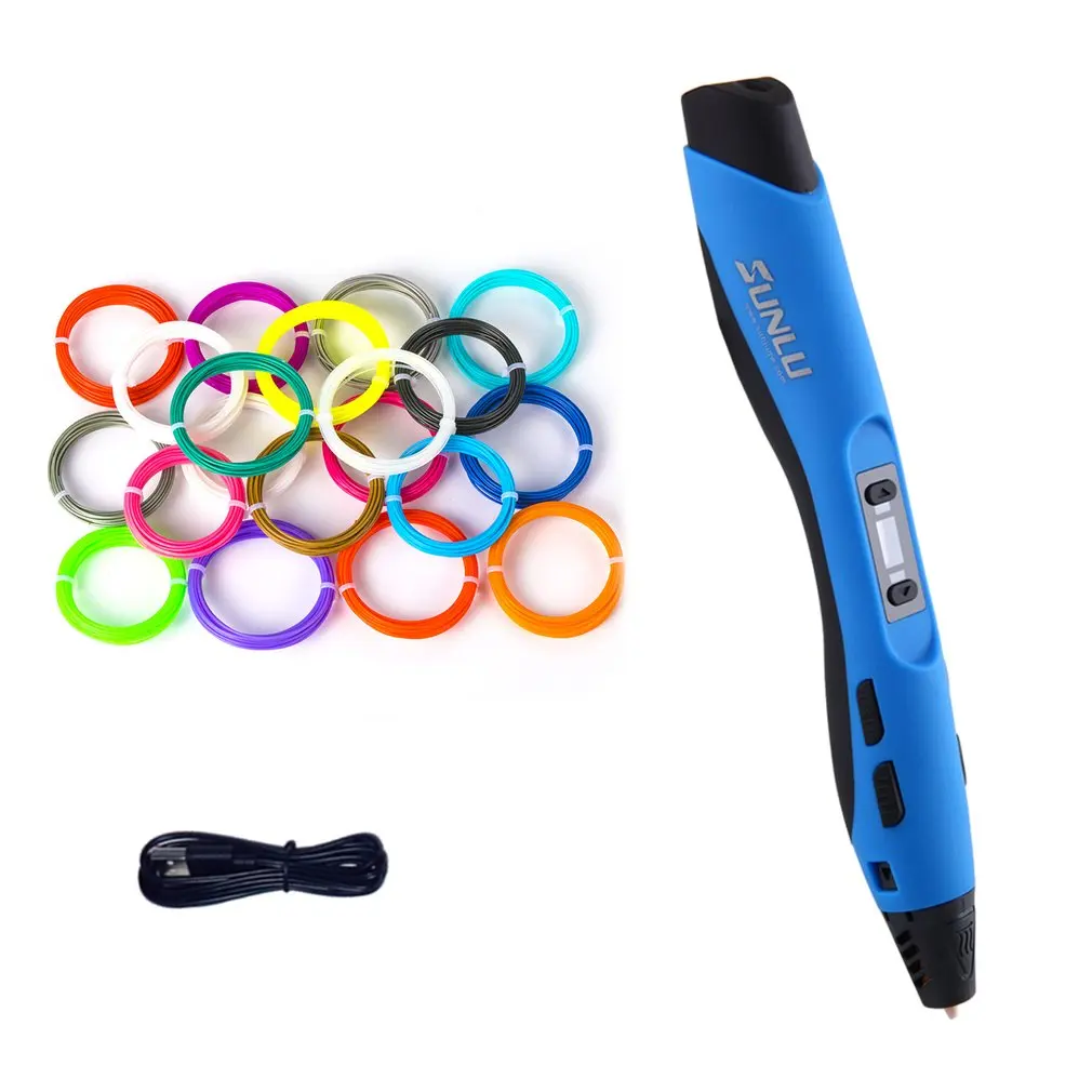 

SUNLU Low Temperature 3D Printing Pen Kids Graffiti Pen Children Funny Drawing Tool With 10M 20 Colors PLA Material Dropshipping