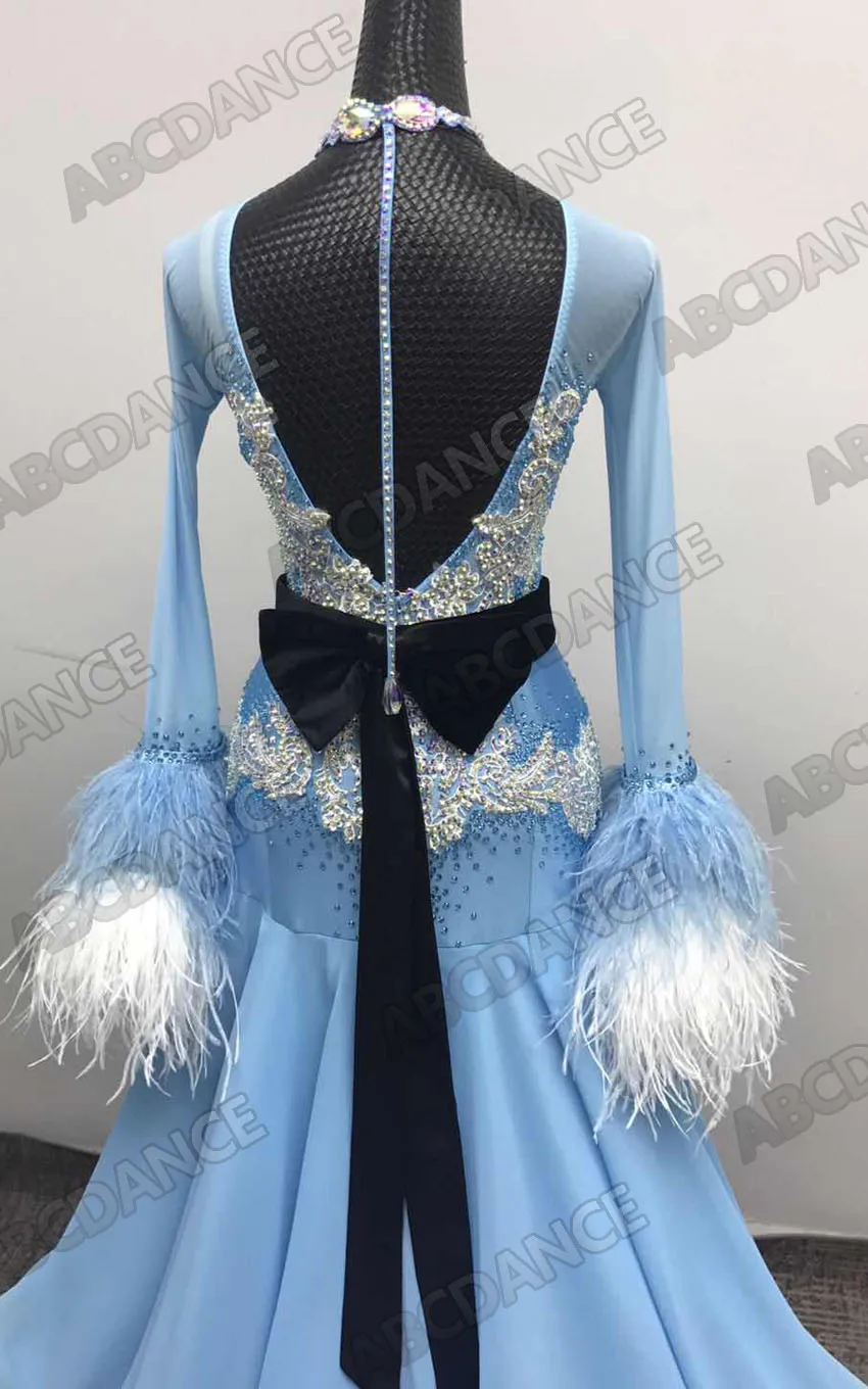 Ballroom-dance-dress-light-blue-Feathers-Standard-dancewear-for-competion-ballroom-gown-dancing-Dress-ABCDance (2)