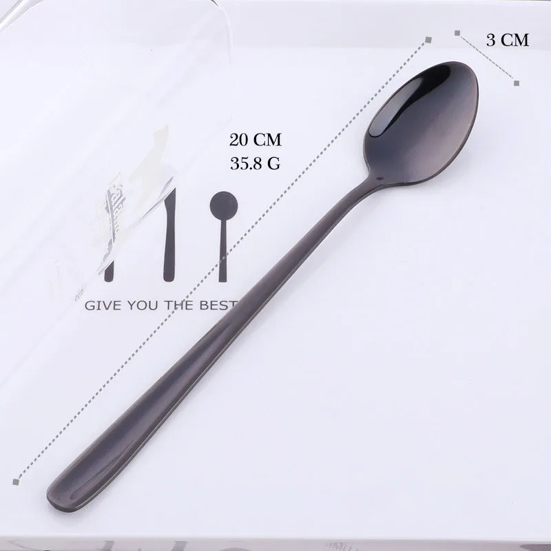 T4 Long Handle Coffee Spoon Teaspoons Ice Cream Dessert Tea Spoon Stirring Spoon Barware Drinking Tool Kitchen Accessories - Цвет: T4