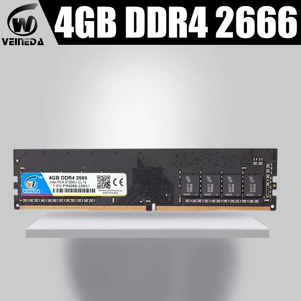 

VEINEDA Memory Ram ddr4 4gb ddr4-2666Mhz For dimm ddr4 ram memory For all Intel AMD Desktop compatible 2133,2400Mhz PC4-17000