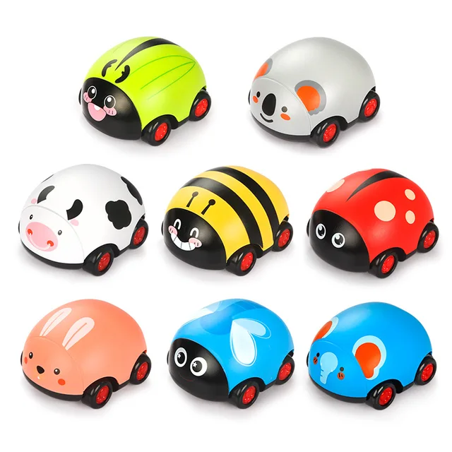 Vehicle Plastic Girl Car toys Vehicle Pull Back Car Boys Insect Ladybird children's toys Kids Inertial Car Drop Baby Toy Gift 2