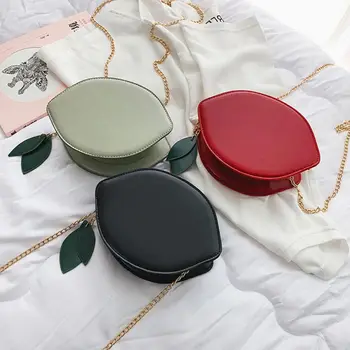 

2019 PU Leather Solid Color Versatile Chic Chain Casual Leaf Messenger Simple Retro Shoulder Bag women Bags