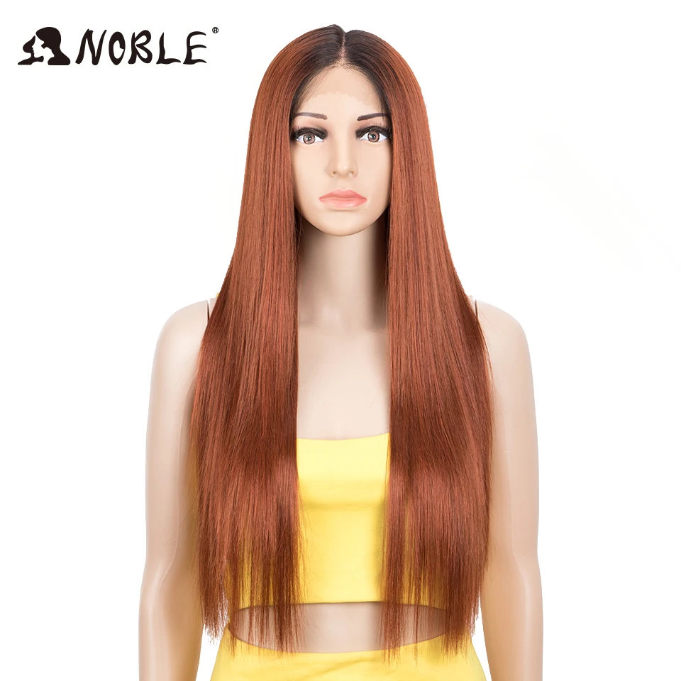 Noble Synthetic Lace Front Wig 28Inch Straight Lace Wig Hair Ombre Blonde Wig Cosplay Wig For Black Women Synthetic Lace Wig